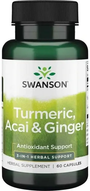Turmeric, Acai & Ginger, 60 capsule, Swanson