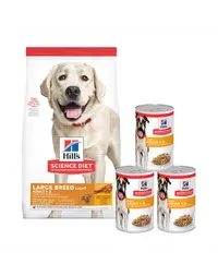HILL'S Science Plan Adult Light Large breed hrana uscata cu pui 14 kg + 3 conserve GRATIS