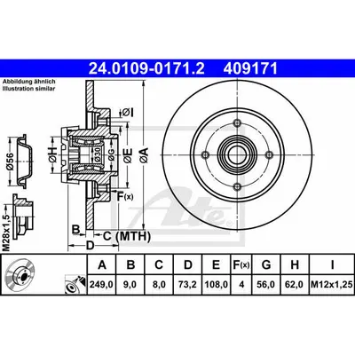 Disc frana ATE 24.0109-0171.2