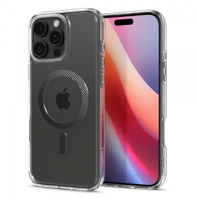 Husa MagSafe pentru Apple iPhone 16 Pro Max, Spigen, Ultra Hybrid Carbon, Gri ACS08000
