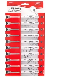 Pix liner grafic Arhitect DACO, set 10 bucati