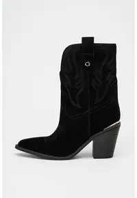 Ghete cowboy de piele intoarsa - Negru