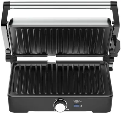 Grătar electric AENO - EG2, 2000W, antiaderent, nervurat, negru/argintiu