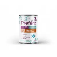 PREFERA MPD, XS-XL, Prepeliță și dovleac, dietă veterinară, conservă hrană umedă monoproteică fără cereale câini, (în suc propriu), 400g