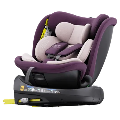 Scaun auto rotativ cu isofix B-Joy Deluxe Buf Boof iSize 40-150 cm purple