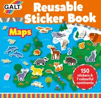 Carte cu stickere Galt - Animale din intreaga lume, 150 stickere reutilizabile
