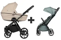 Cărucior pentru bebeluși 2 în 1 Tutis - UNO 6+, 180 Beige + Jogo+ mint