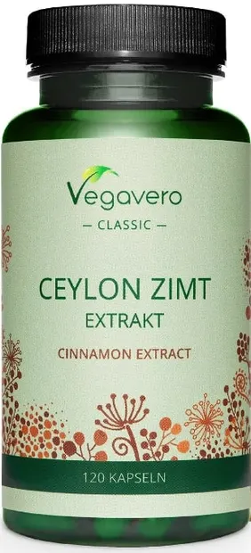 Ceylon Zimt Extrakt, 250 mg, 120 capsule, Vegavero