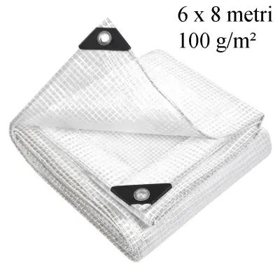 Prelata universala, 6x8 m - 100 g/mp, impermeabila, protectie UV+ si inghet, inele metalice