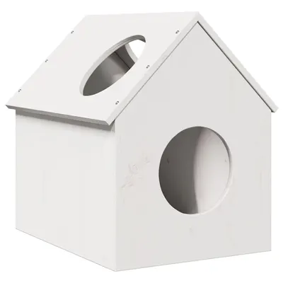 Gossi casa pentru pisici alba 41x50x50 cm lemn masiv de pin