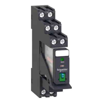 Releu de conectare pre-asamblat cu soclu, Harmony Electromechanical Relays, 5A, 2CO, cu LED, cu buton de testare blocabil, cu surub, 24V DC