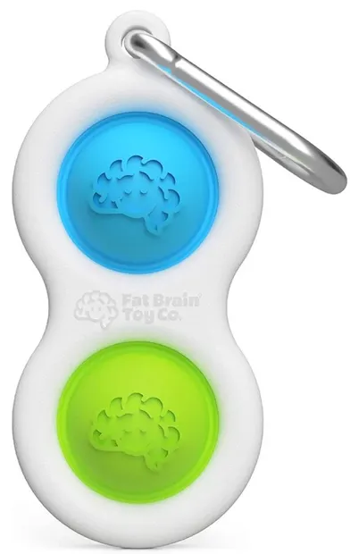 Breloc jucarie-senzoriala Tomy Fat Brain Toys - Simple Dimple, albastru/verde