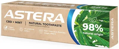Astera Natural Pastă de dinţi CBD + Mint, 75 ml