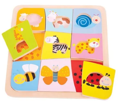 Puzzel din lemn pentru copii Bigjigs - Asociatii