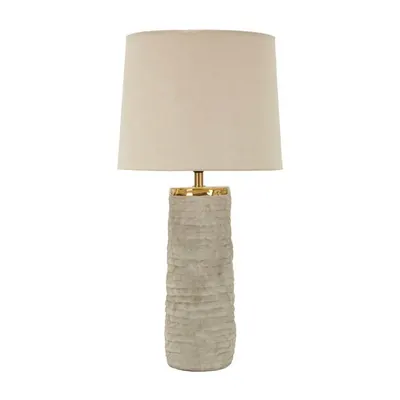 Veioză gri deschis/crem din ceramică cu abajur textil (înălțime 73 cm) Lima – Mauro Ferretti
