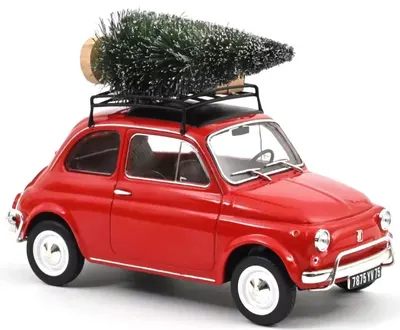 Model de colecție NOREV Modern: Мașini - Fiat 500 L (1968) (Red Christmas)
