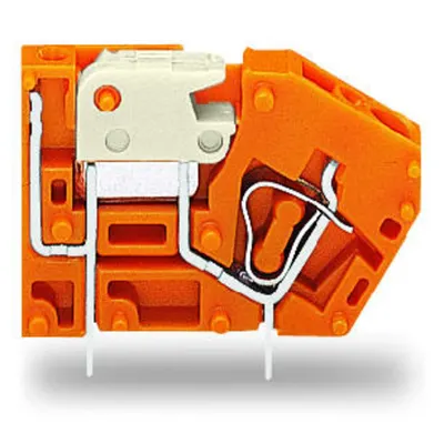 Stackable PCB terminal block; with knife disconnect; 2.5 mm²; Pin spacing 5.08 mm; 1-pole; CAGE CLAMP®; 2,50 mm²; orange