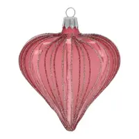 Ornamente de Crăciun suflate manual 3 buc. din sticlă 9 cm Heart – Ego Dekor