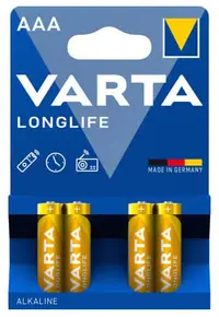 Baterie alcalină VARTA - Longlife, AAA, 4 buc.