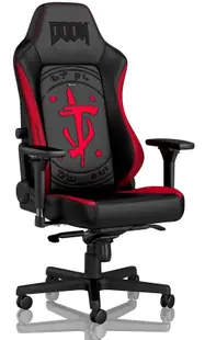 Scaun gaming noblechairs - HERO, DOOM Edition, negru/rosu