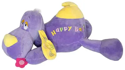 Jucărie de pluș Amek Toys - Câine culcat, violet, 53 cm