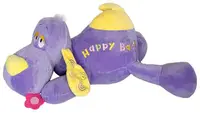 Jucărie de pluș Amek Toys - Câine culcat, violet, 53 cm