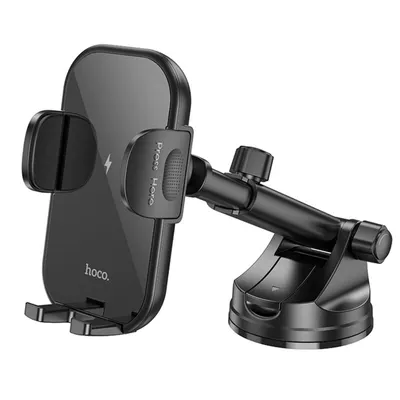 Suport auto, Incarcare wireless 15W, Hoco HW5, Montare pe bord, Unghi ajustabil, Negru Engros