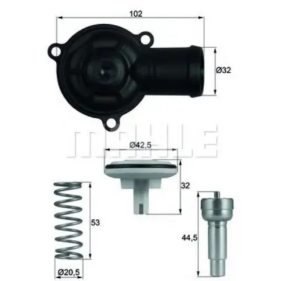 Termostat, lichid racire MAHLE ORIGINAL TI 220 87D