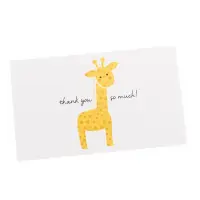 Felicitări hârtie pentru copii cu mesaj Thank you - model girafă (set 50 buc) - Default Title
