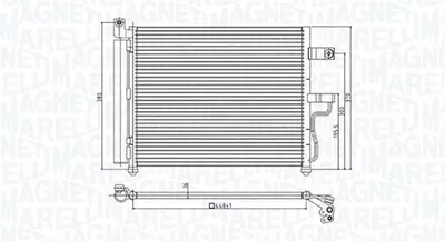 Radiator AC condensator cu uscator potrivit HYUNDAI ACCENT I, ACCENT II 1.3-1.6 10.94-11.05