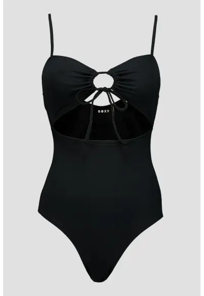 Costum de baie intreg cu detaliu cu decupaj - Negru