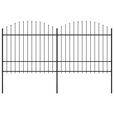 vidaXL Gard de grădină cu vârf tip suliță din oțel, 337x175 cm, negru