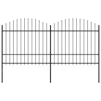 vidaXL Gard de grădină cu vârf tip suliță din oțel, 337x175 cm, negru