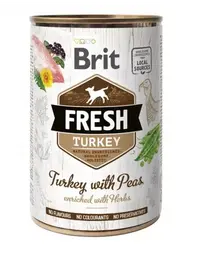 BRIT FRESH Turkey &amp; Peas 400g conserva pentru caini, din curcan si mazare