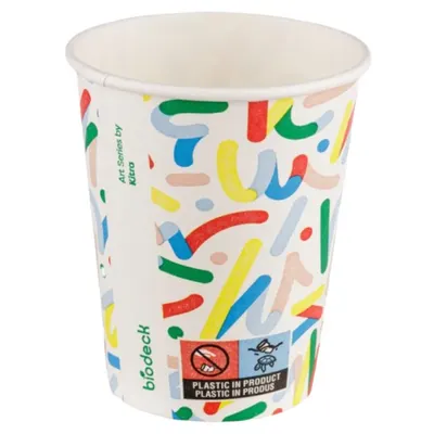 Pahare din Carton PE, 240 ml, Multicolore Artwork, 12 Bucati