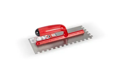 Gletiera dintata cu maner plastic 28cm, 10x10mm - RUBI-25906