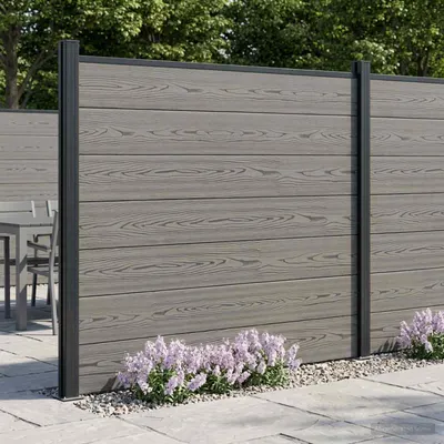 vidaXL Panou de Gardă WPC și Aluminiu Gri