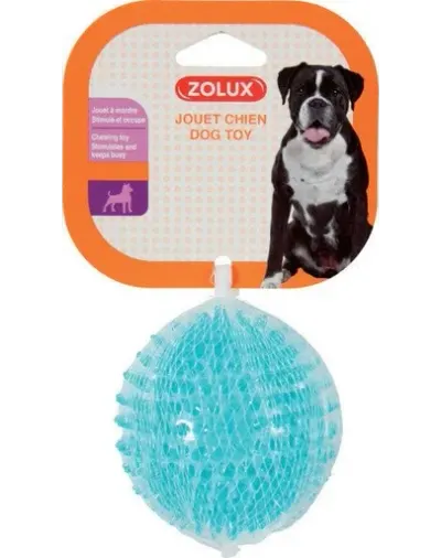 ZOLUX Jucarie caine TPR Pop minge cu bumbi 8 cm turcoaz