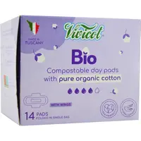 Absorbante de Zi din Bumbac Hipoalergenic 4 Picaturi Ecologic/Bio 14buc
