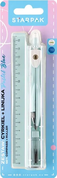 Set de instrumente de desen Starpak - 2 piese, albastru pastel