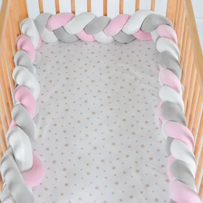 Apărătoare pentru pătuț Cangaroo - Braidy, 220 х 13 cm, roz