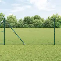 vidaXL Gard hexagonal cu stâlp 50 x 1,4 m Oțel cu strat de PVC Verde