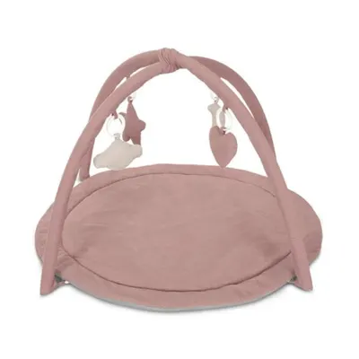 Saltea de activitati pentru bebelusi, Lorelli Moments, jucarii textile cu sunet si zornaitoare, 83 x 83 cm, Pink