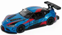 Mașinuță metalică Kinsmart - Toyota GR Supra Racing Concept, #90, 1:36, albastru