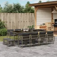 Gossi set mobilier de gradina cu perne, 13 piese, gri, poliratan