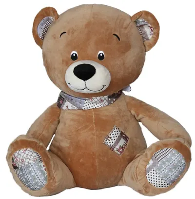 Jucărie de pluș Amek Toys - Ursuleț de pluș cu plasture, bej, 36 cm