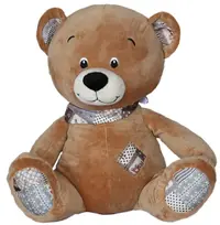 Jucărie de pluș Amek Toys - Ursuleț de pluș cu plasture, bej, 36 cm