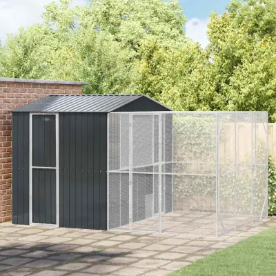 vidaXL Cușcă pentru păsări Antracit 425 x 304 x 247 cm Oțel Galvanizat