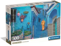 Puzzle Clementoni din 500 de piese - Orașul albastru Chefchaouen