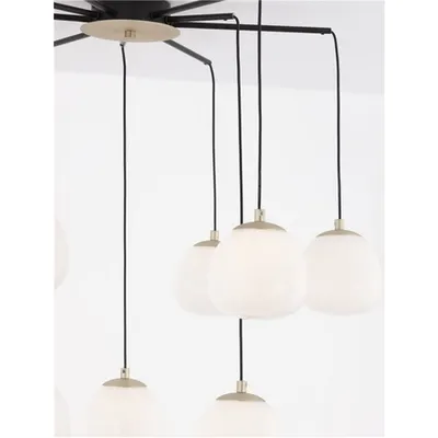 Lampa suspendata THE EGG Nisipiu Auriu & Mat Negru Metal Glossy Opal Sticla LED G9 8x5 Wat 230 Volt IP20 Fara bec